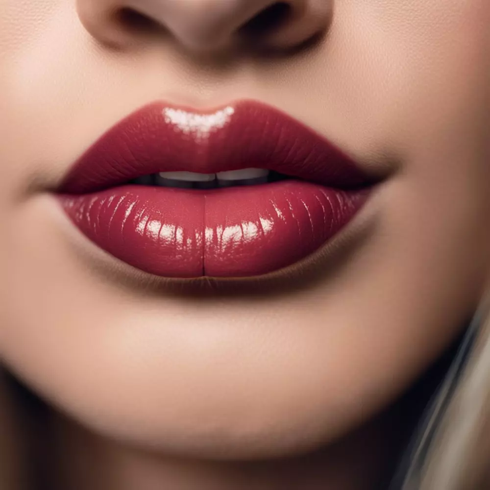 Natural-looking, well-cared-for lips, possibly with a subtle gloss, in a close-up, with a mood of beauty and maintenance, Photographic, taken with a macro lens and soft, flattering light.