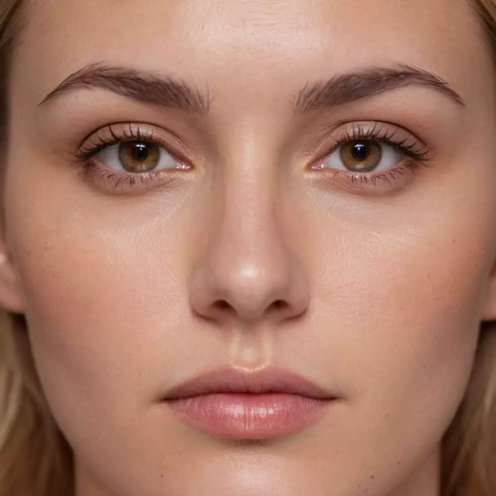 Nahaufnahme eines Gesichts mit markierten Bereichen für Filler-Injektionen, die hervorgehobene Zonen an Wangen, Lippen und Stirn zeigen, in einer klinischen, aber zugänglichen Umgebung. Fotografie, Nahaufnahme mit scharfem Fokus auf den markierten Bereichen, weiches natürliches Licht zur Betonung der Gesichtszüge. Fotografie, Aufgenommen in hoher Auflösung, um eine detaillierte Sichtbarkeit der Behandlungszonen zu gewährleisten.