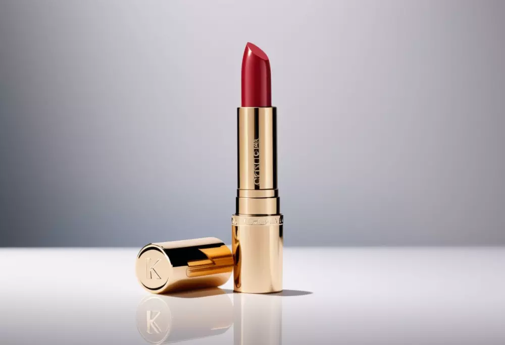 Hochwertige Lippenfüller-Produkte werden elegant auf einer makellos weißen Oberfläche präsentiert, mit einem sanften Hintergrund, Fotografie in hoher Auflösung mit weichem Fokus und Studiobeleuchtung, um die Produktqualität zu betonen.