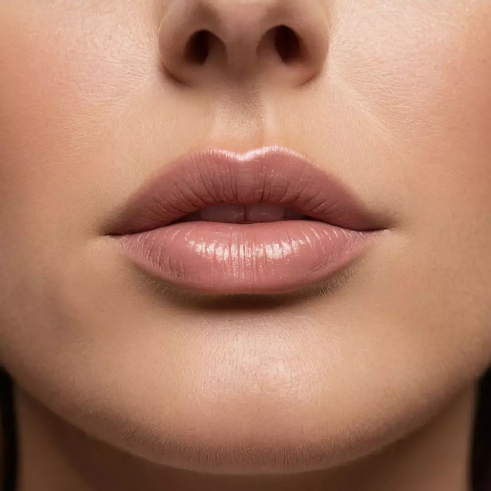 Close-up of a woman’s lips before and after collagen injections, showing plumpness and smoothness, in a bright clinical setting, conveying rejuvenation, Photographic, Photography with a macro lens, detailed, and soft light.