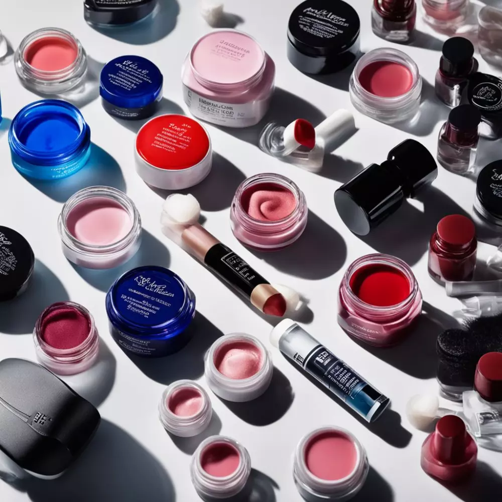 Ein Array von Lippenpflegeprodukten auf einer sauberen Oberfläche, mit Tuben und Gläsern, einige enthalten Vaseline, in einer gut beleuchteten Umgebung, um die Vielfalt hervorzuheben. Fotografie, professionelle Fotografie, die das Array in lebendigen Details und klarer Beleuchtung einfängt.